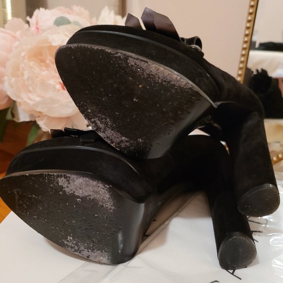 CASADEI Embellished  Platform Pumps In Black size 37 - Picture 10 of 16